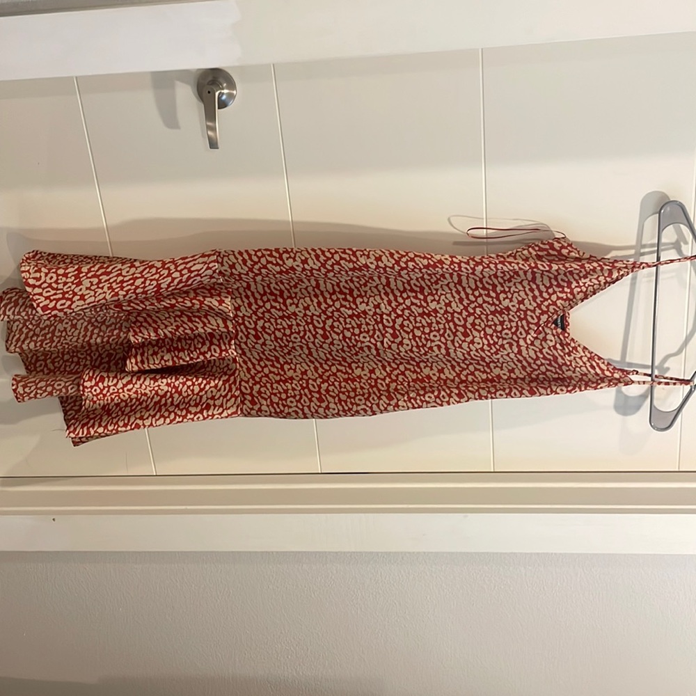PLT satin leopard print dress